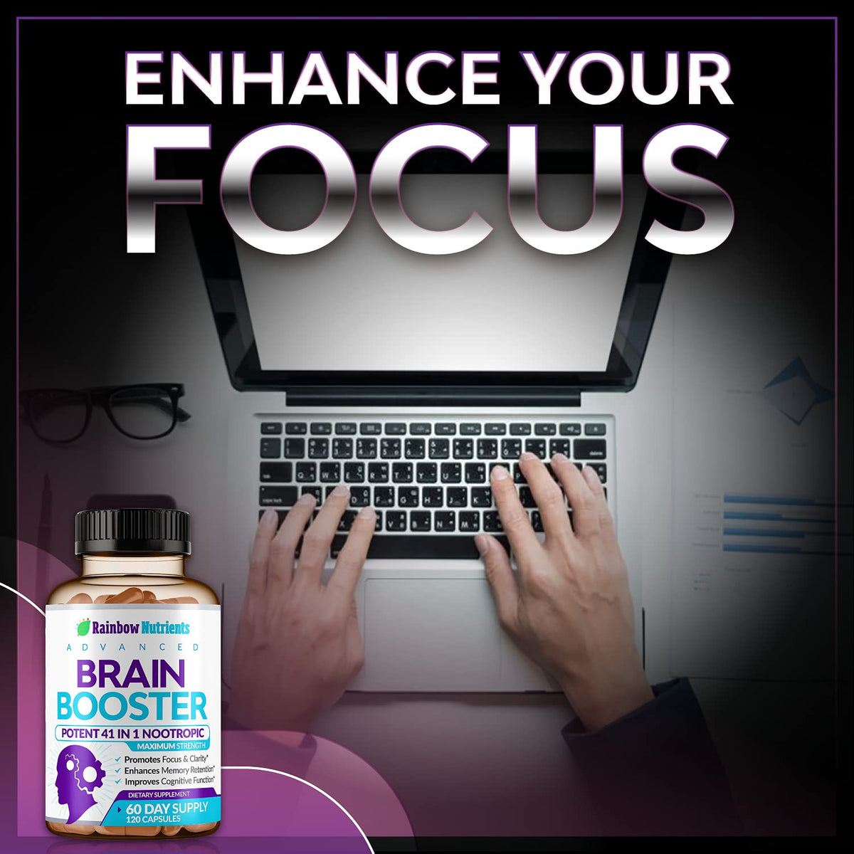 120 V Capsules Brain Support Supplement with DMAE O73377
