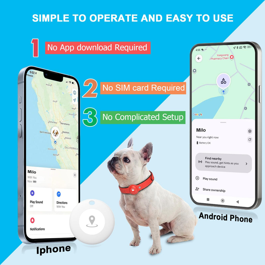 GPS Tracker for Dogs, Pet Location Tracker with Collar X873