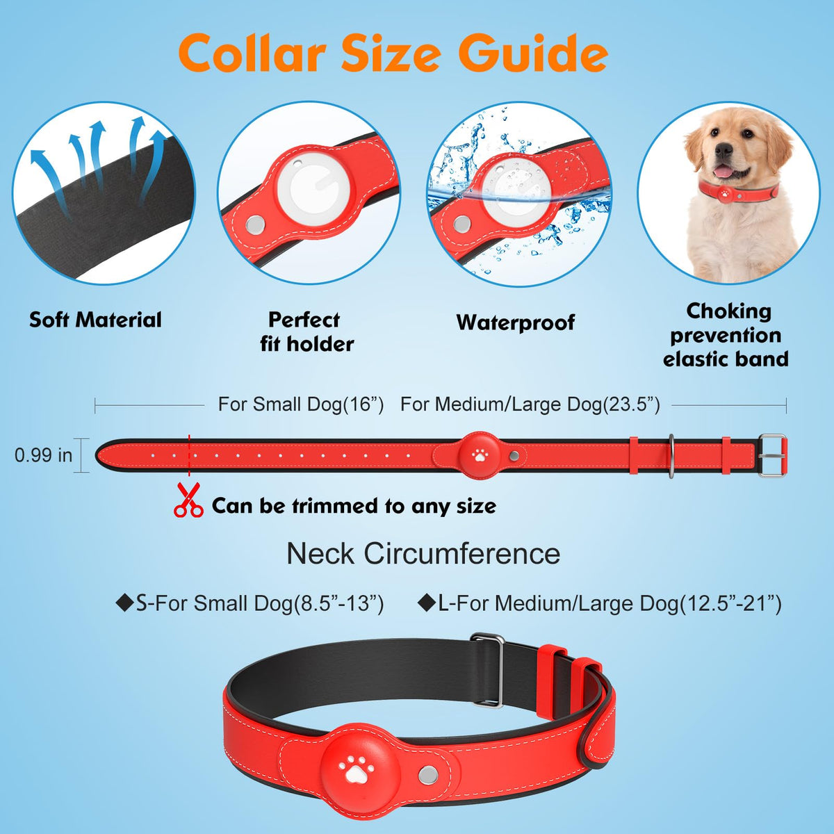 GPS Tracker for Dogs, Pet Location Tracker with Collar X873