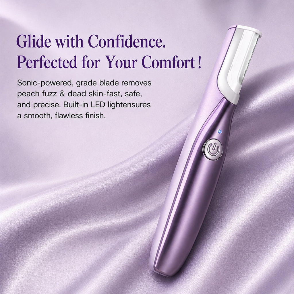 Sonic Dermaplaning Tool with LED Light, Rechargeable Facial Hair Remover E87383