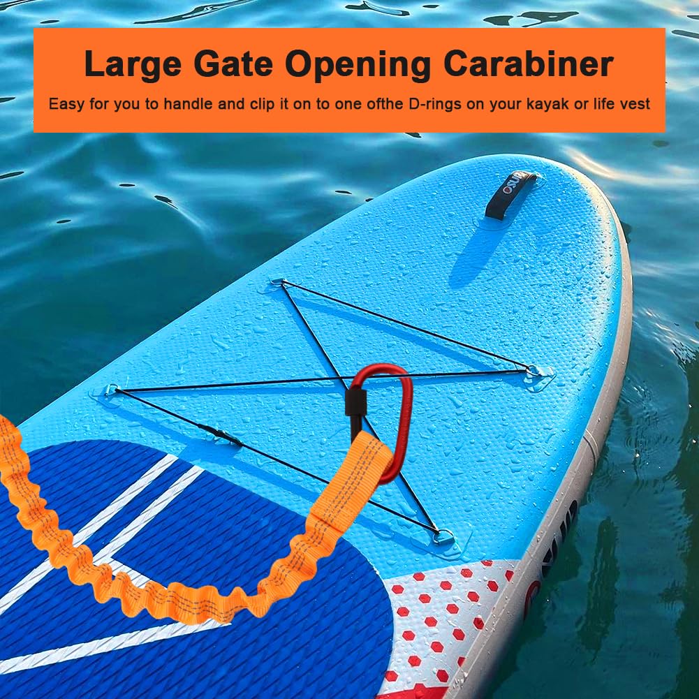 Stretchable Kayak Paddle Leash with Locking Carabiner P42502