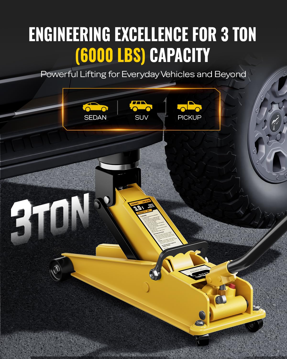 Heavy Duty 3 Ton Hydraulic Floor Jack I63357