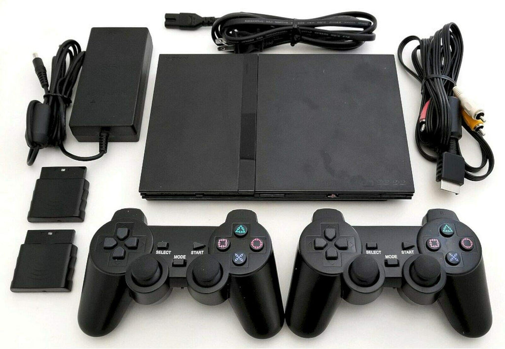PS2 Slim Gaming Console with 2 Wireless Controllers F1214