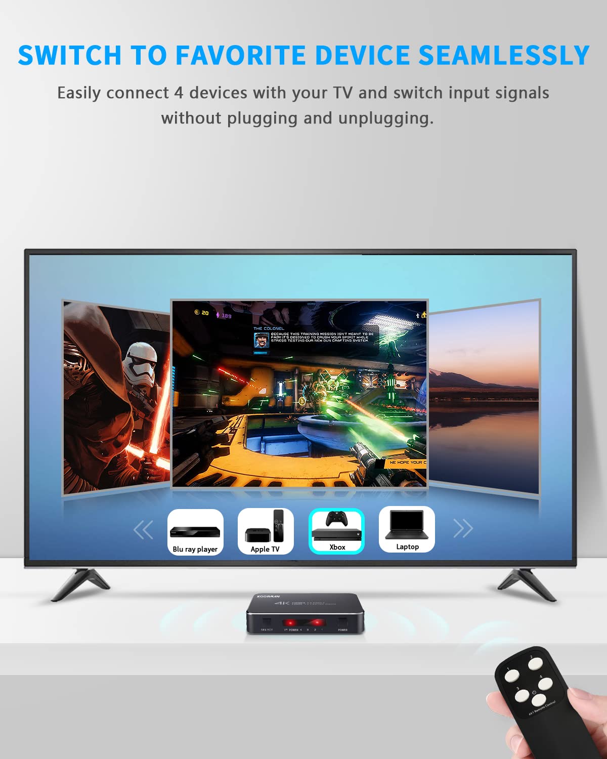 4 Ports 4K 60Hz HDMI Switch K29523