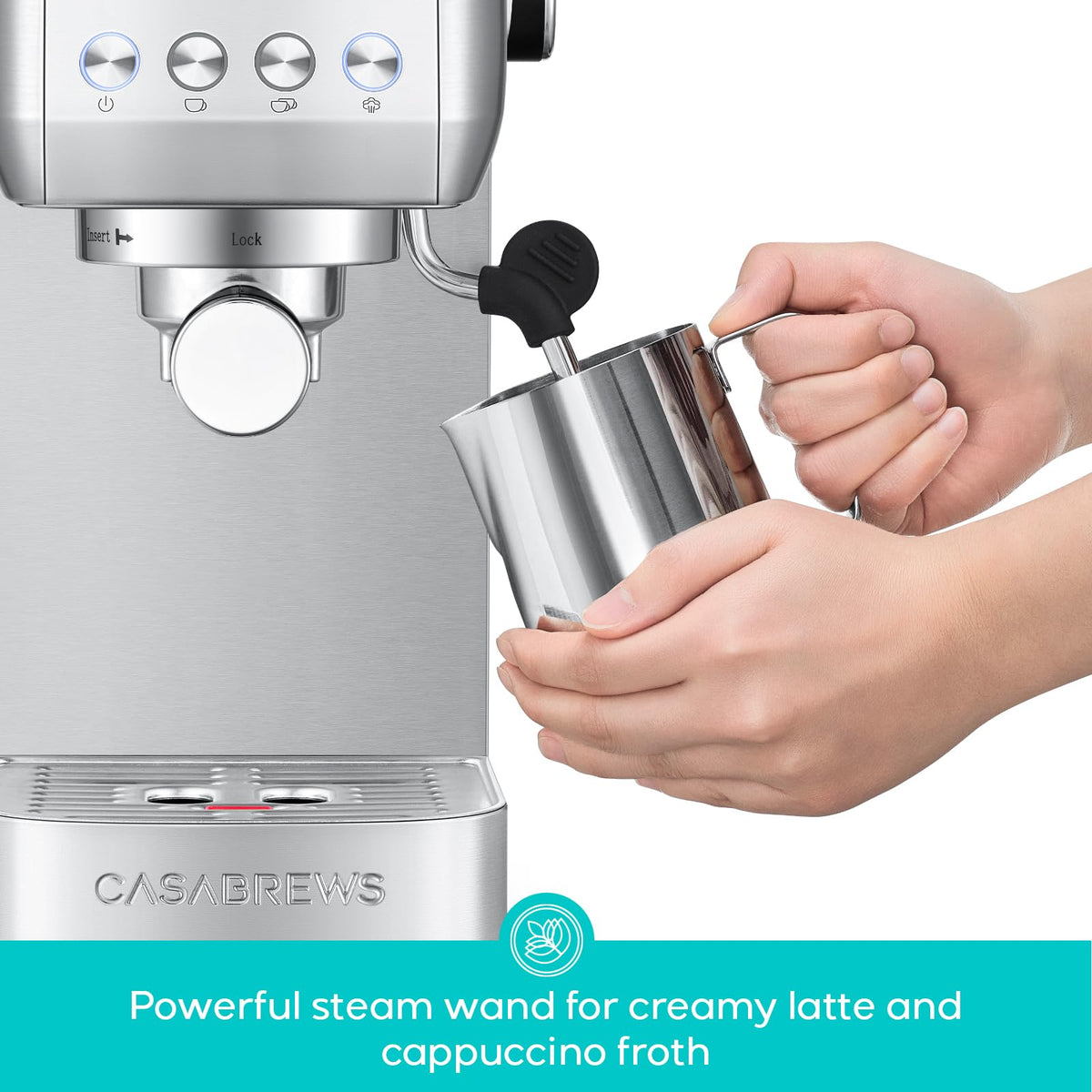 Stainless Steel Espresso Machine with Steam Wand I703008