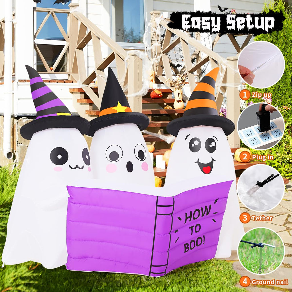 5.2FT Halloween Inflatables Ghost Outdoor Decoration with Built-in LEDs T86971
