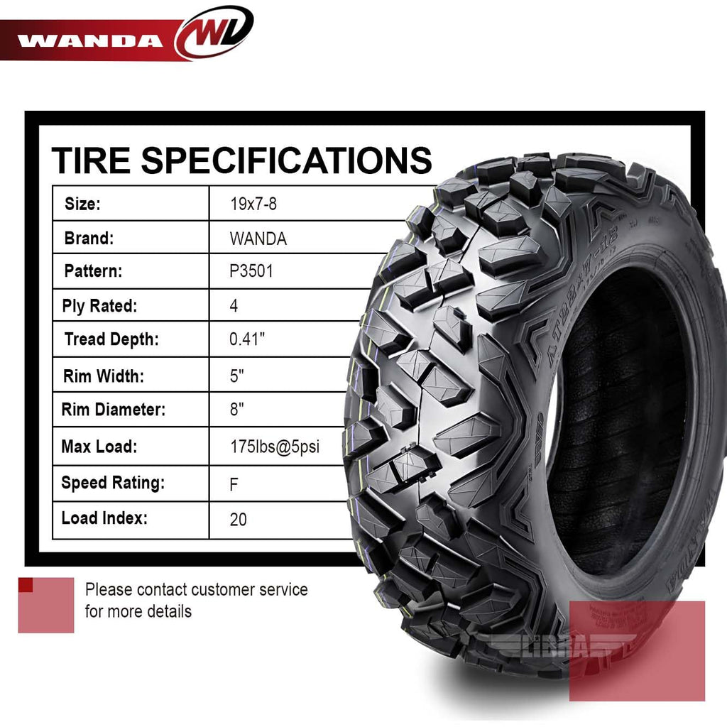 2 ATV Tires 19x7-8 L2110