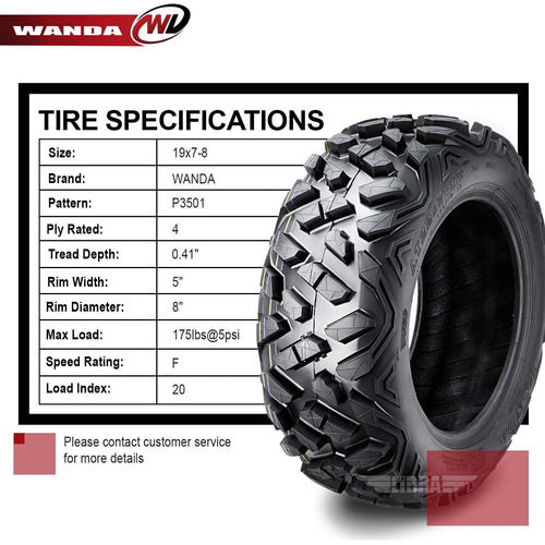 2 ATV Tires 19x7-8 L2110