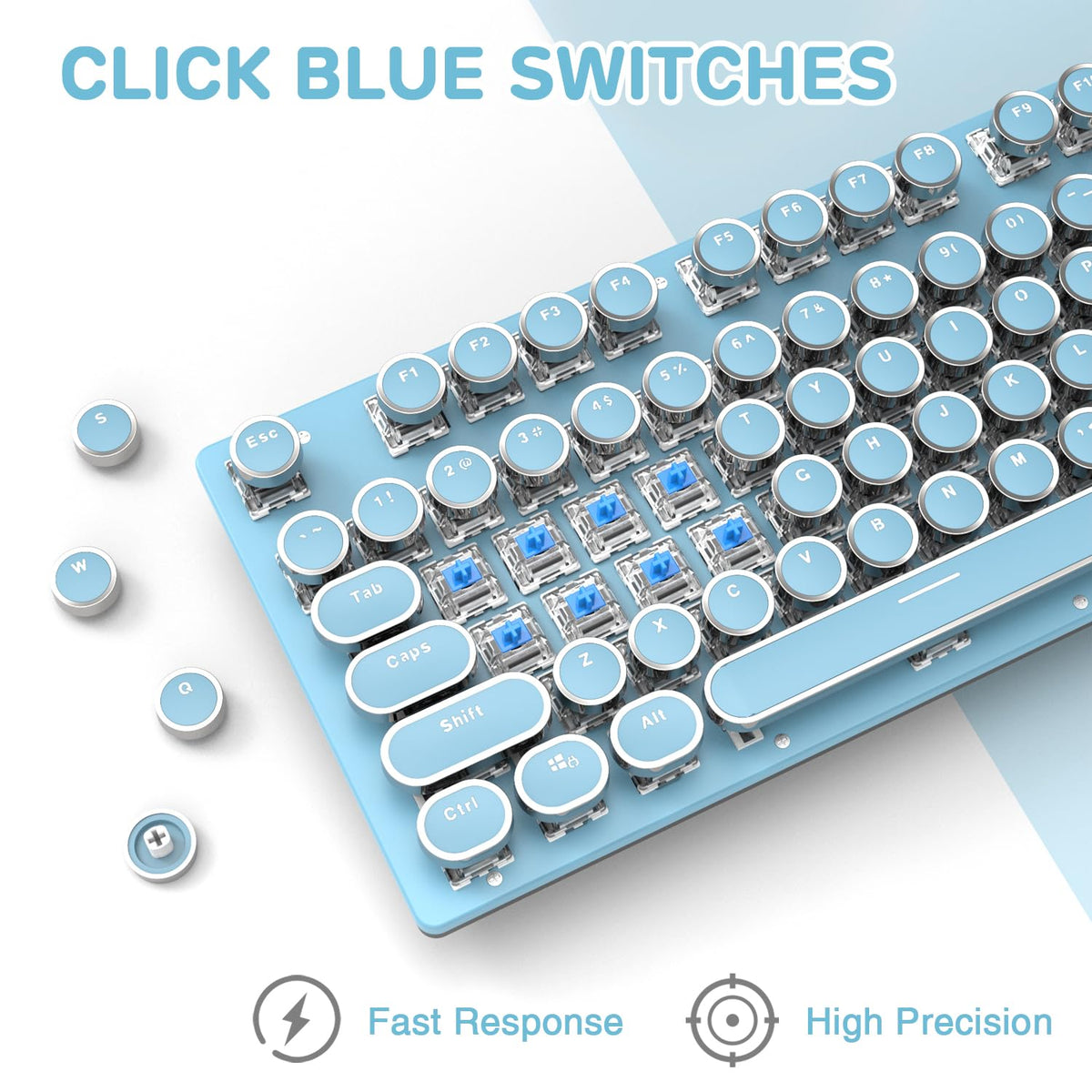 Typewriter Style Retro Mechanical Gaming Keyboard E718019