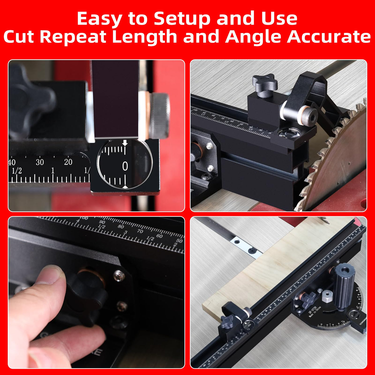 Portable Table Saw Miter Gauge with 18 Inch Fence and Flip Stop F630765