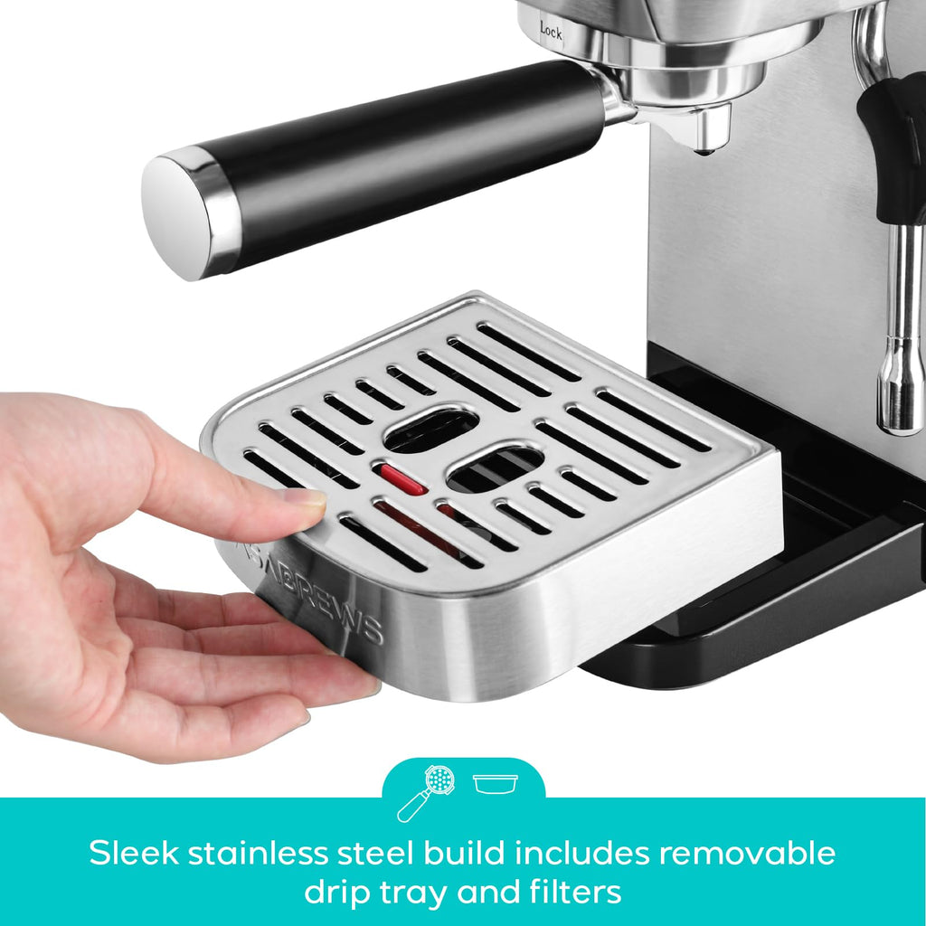 Stainless Steel Espresso Machine with Steam Wand I703008