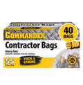 55 Gallon Clear Heavy Duty Contractor Bags with Flap Ties, Pack of 40 Y4936
