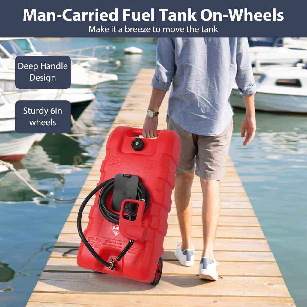 15 Gallon Portable Gas Fuel Tank Container with Pump and Hose V580229