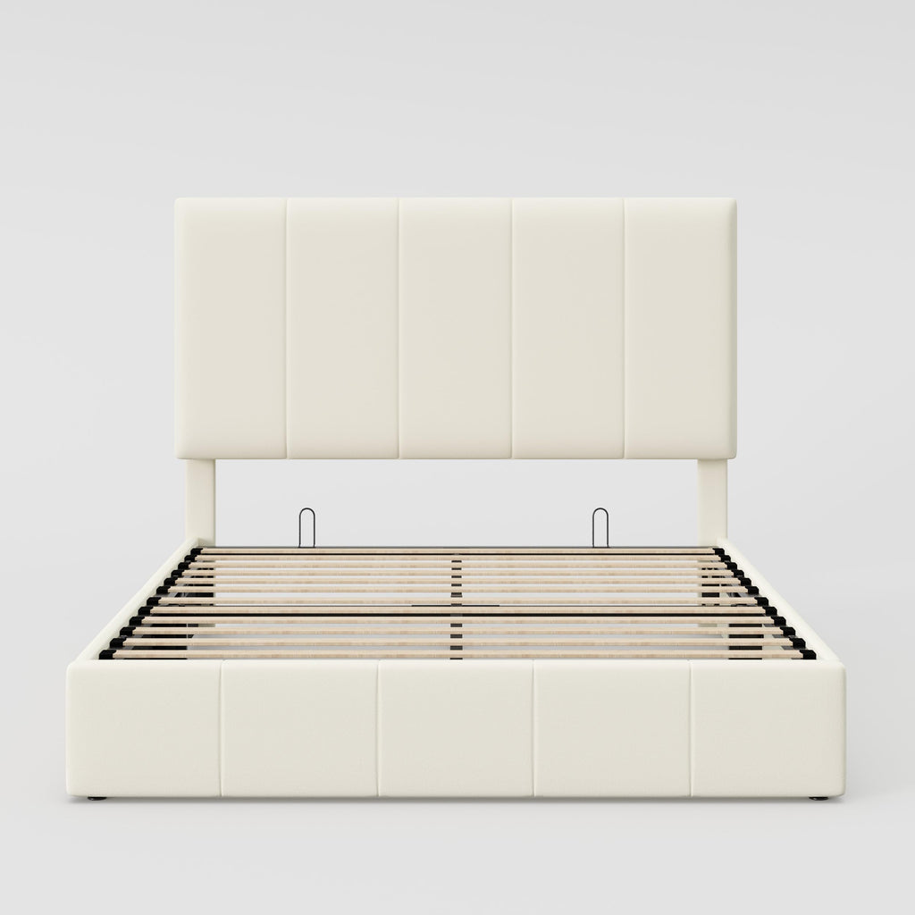 Queen Size Velvet Lift Up Storage Bed Frame I929