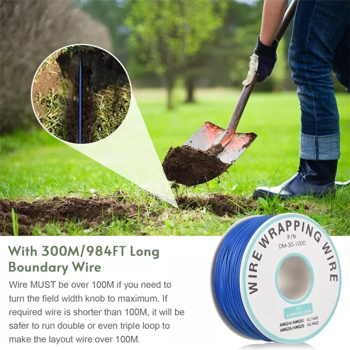Underground Electric Dog Fence, In-Ground Pet Containment System, Waterproof Training Collar H37945