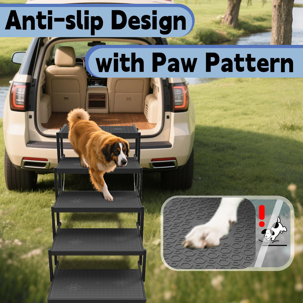5-Step Foldable Non-Slip Plastic Dog Steps D4259