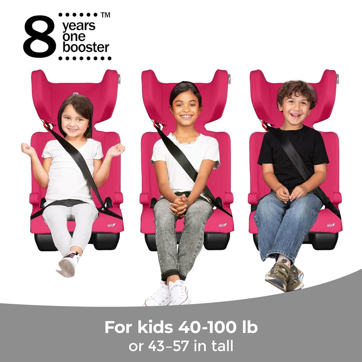 Pink Foldable High Back Booster Seat I393