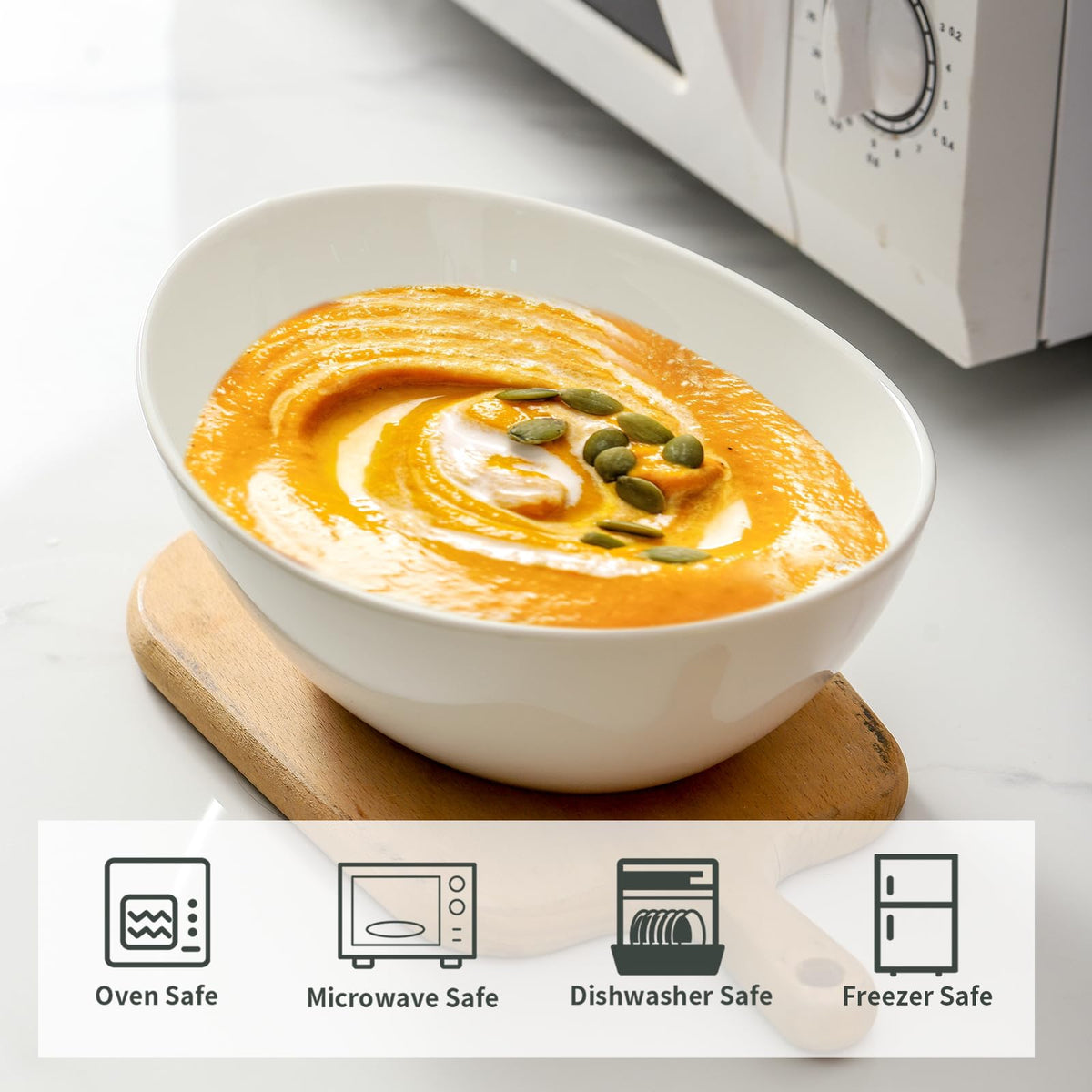 40 OZ Ceramic Salad Bowls Set of 4 G278