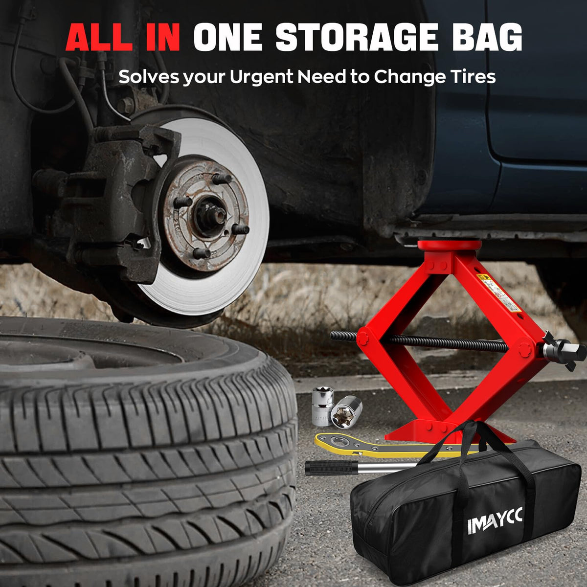2.5 Ton Car Jack Kit with Lug Wrench Q266471