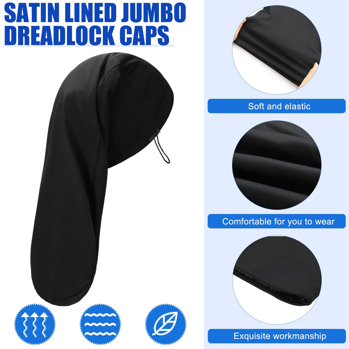 2 Pcs Dreadlock Sleep Cap V5946