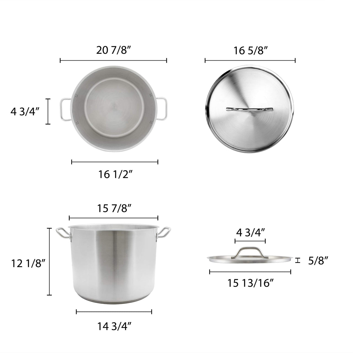 40 quart 18/8 Steel stock pot with lid I283253