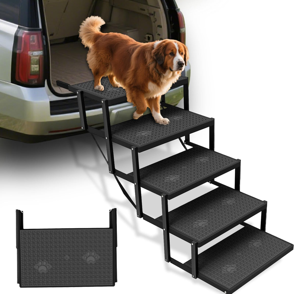 5-Step Foldable Non-Slip Plastic Dog Steps D4259