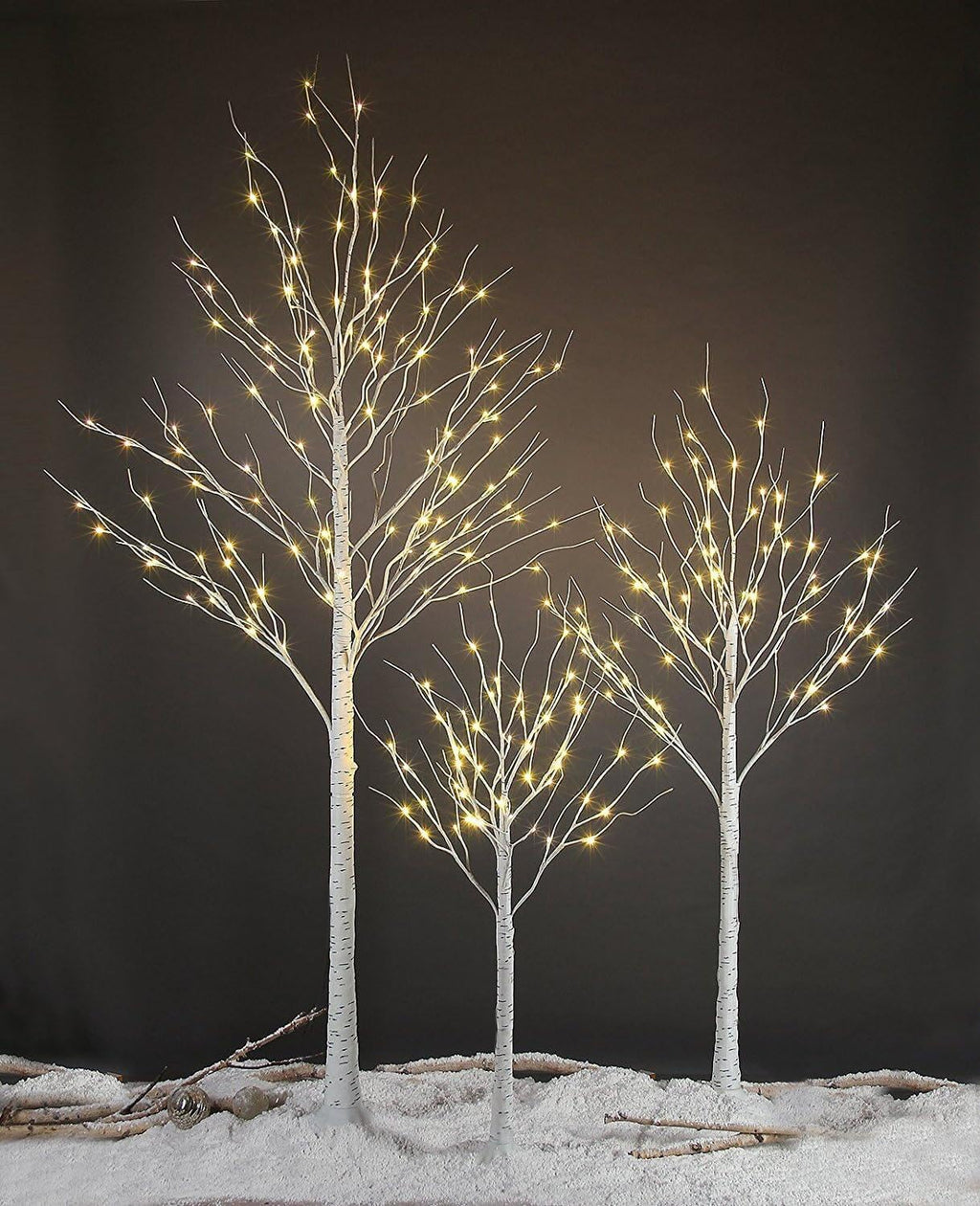 LED Birch Tree Light Set 4ft 6ft 8ft Warm White 3-Pack R155687