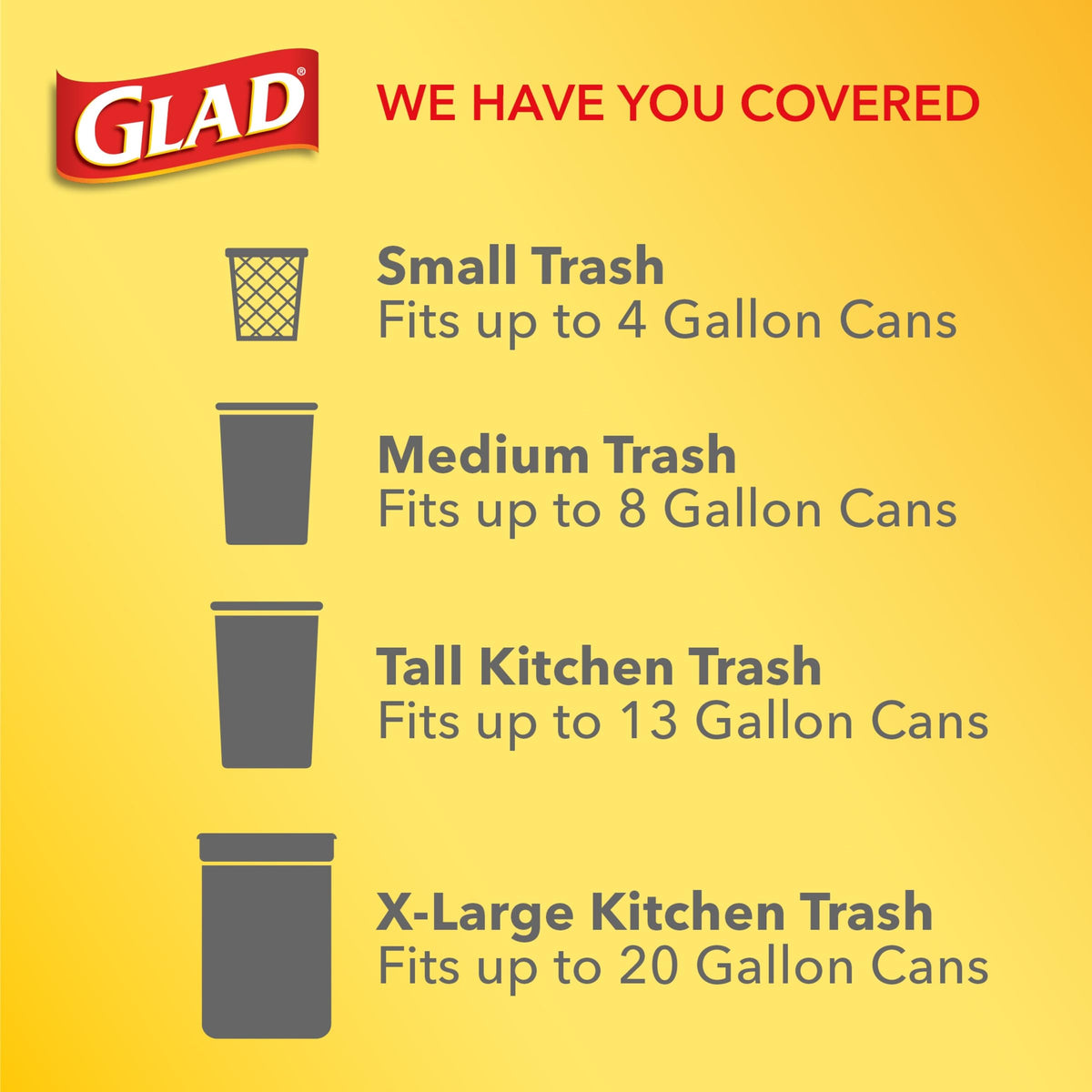 4 Gal 26 Count Trash Bags Pack of 6 G1720
