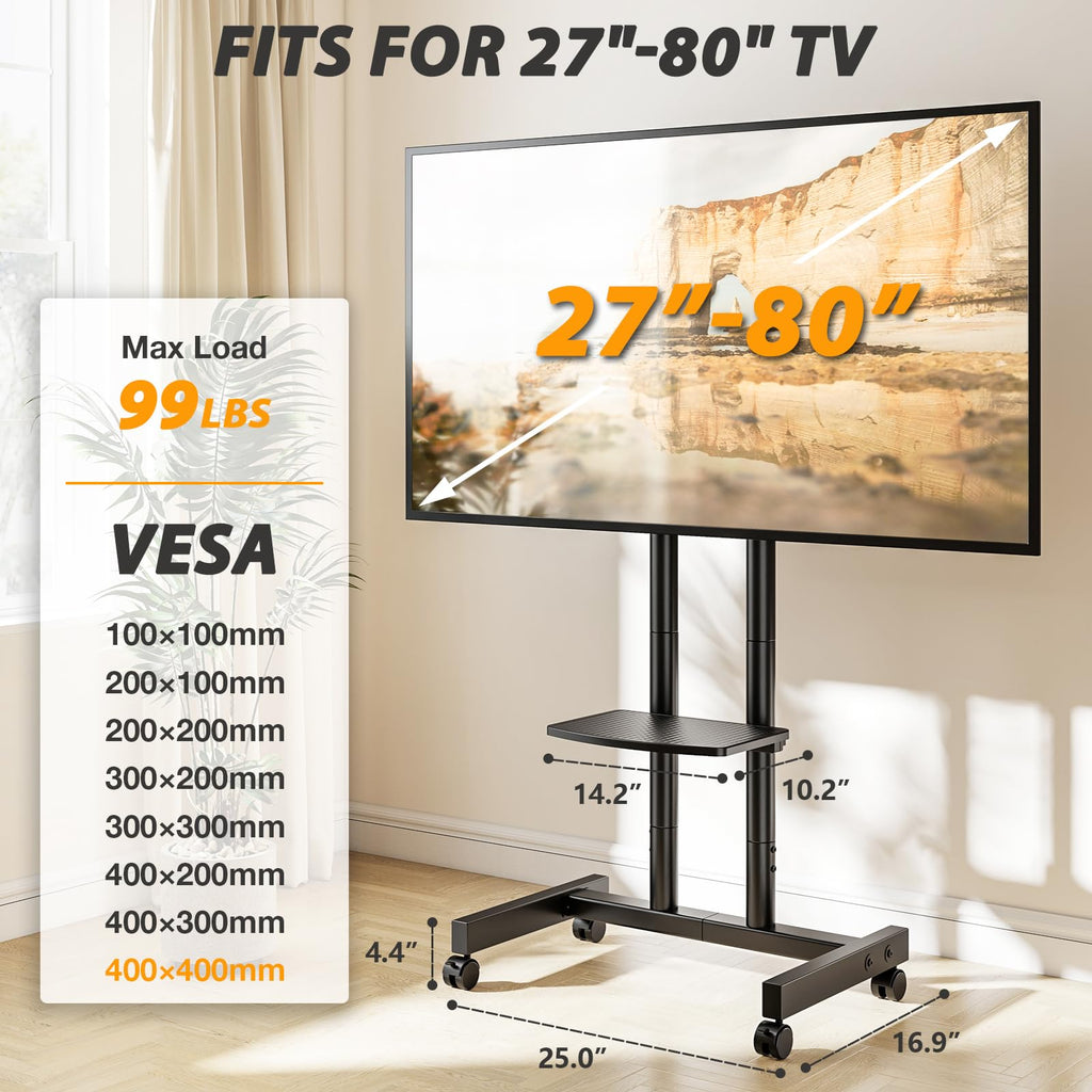 Heavy Duty Rolling TV Stand for 27-80 inch TVs E92986