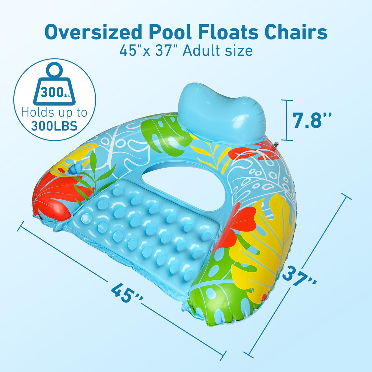3 Pack Inflatable Pool Float Chairs with Cup Holder K495