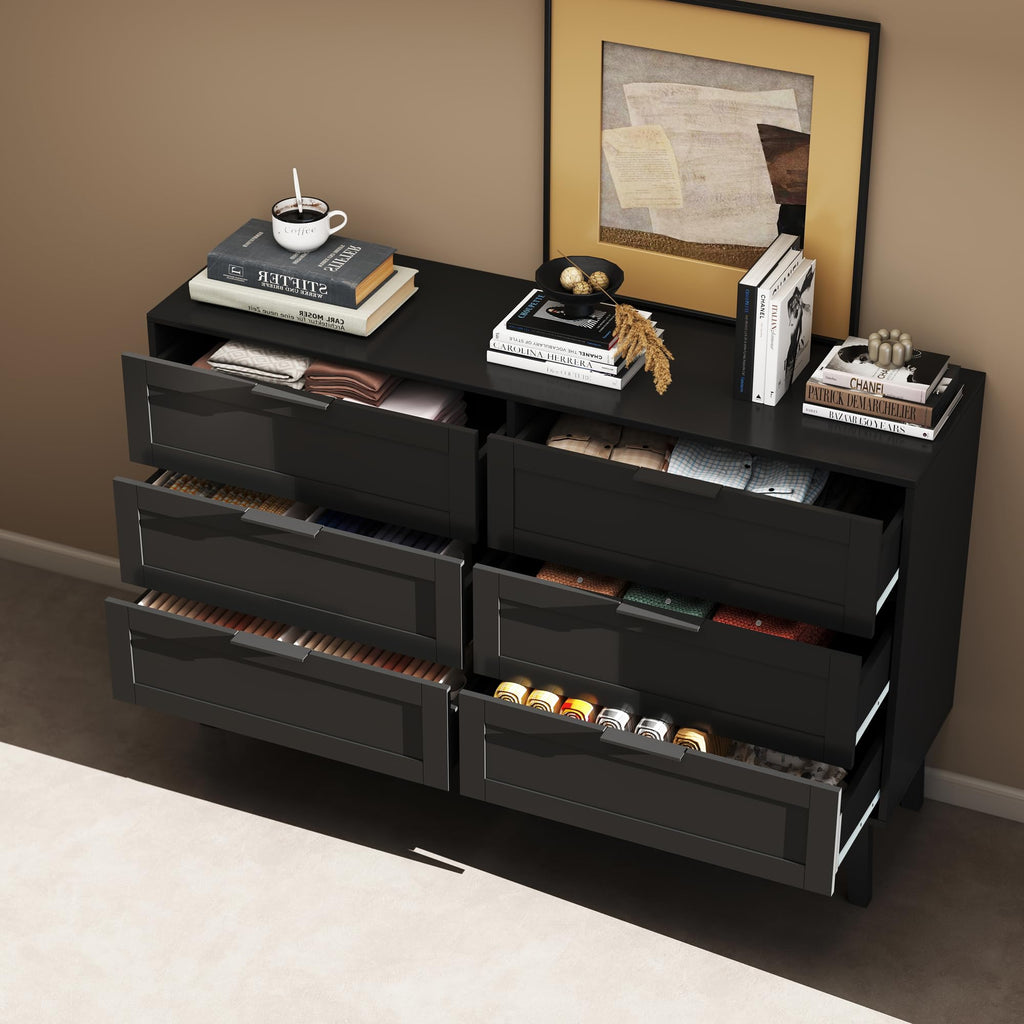 Black 6 Drawer Dresser Z6542