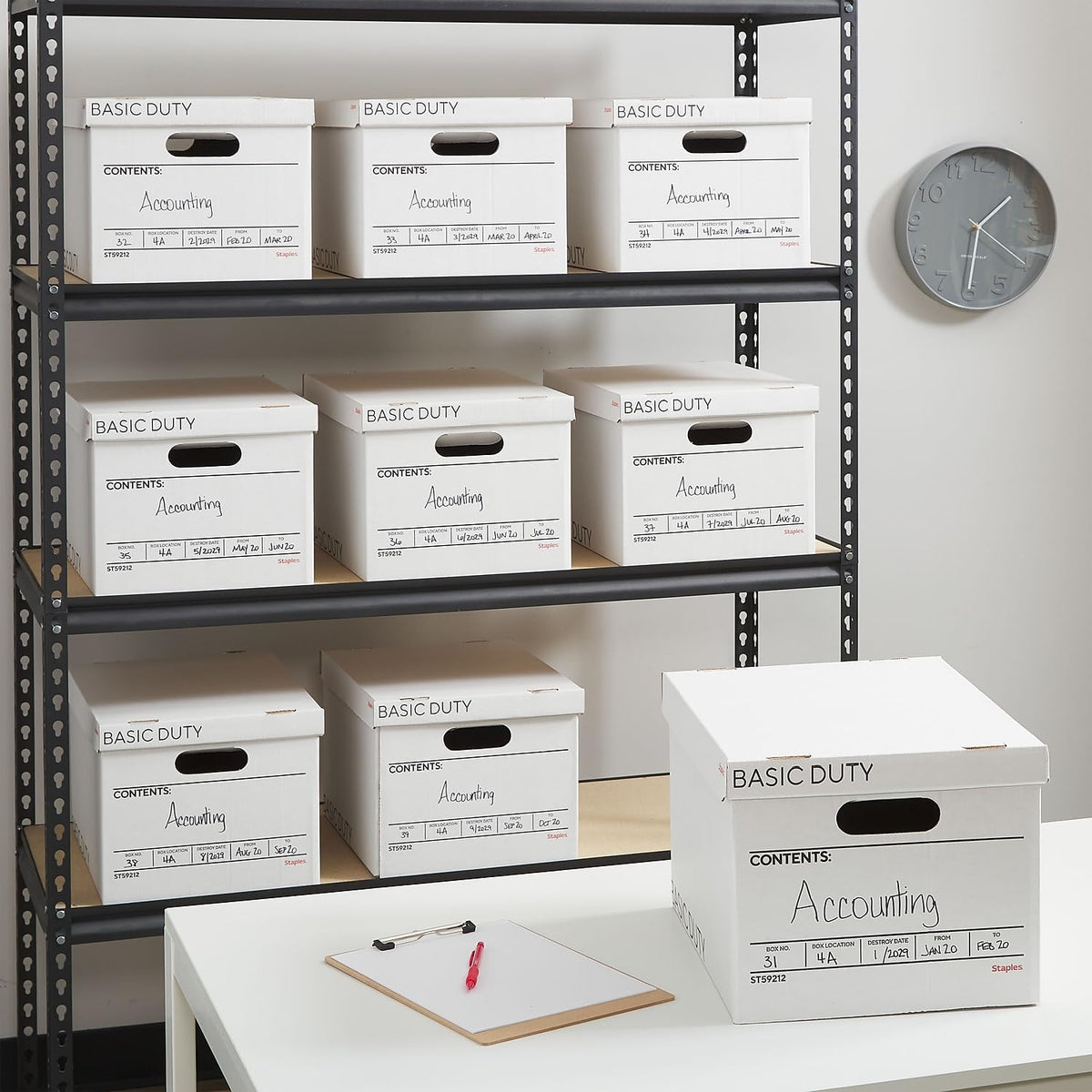 Storage & Filing Box with Handles & Removable Lid, Letter & Legal, Stackable, 20-Pack G1471