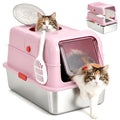 Fully Enclosed Stainless Steel Cat Litter Box with Lid R141900