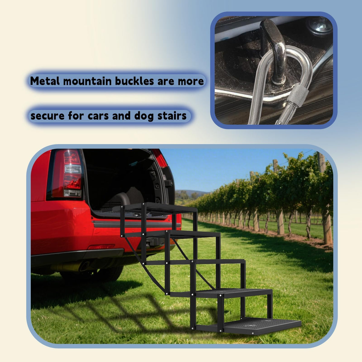 5-Step Foldable Non-Slip Plastic Dog Steps D4259