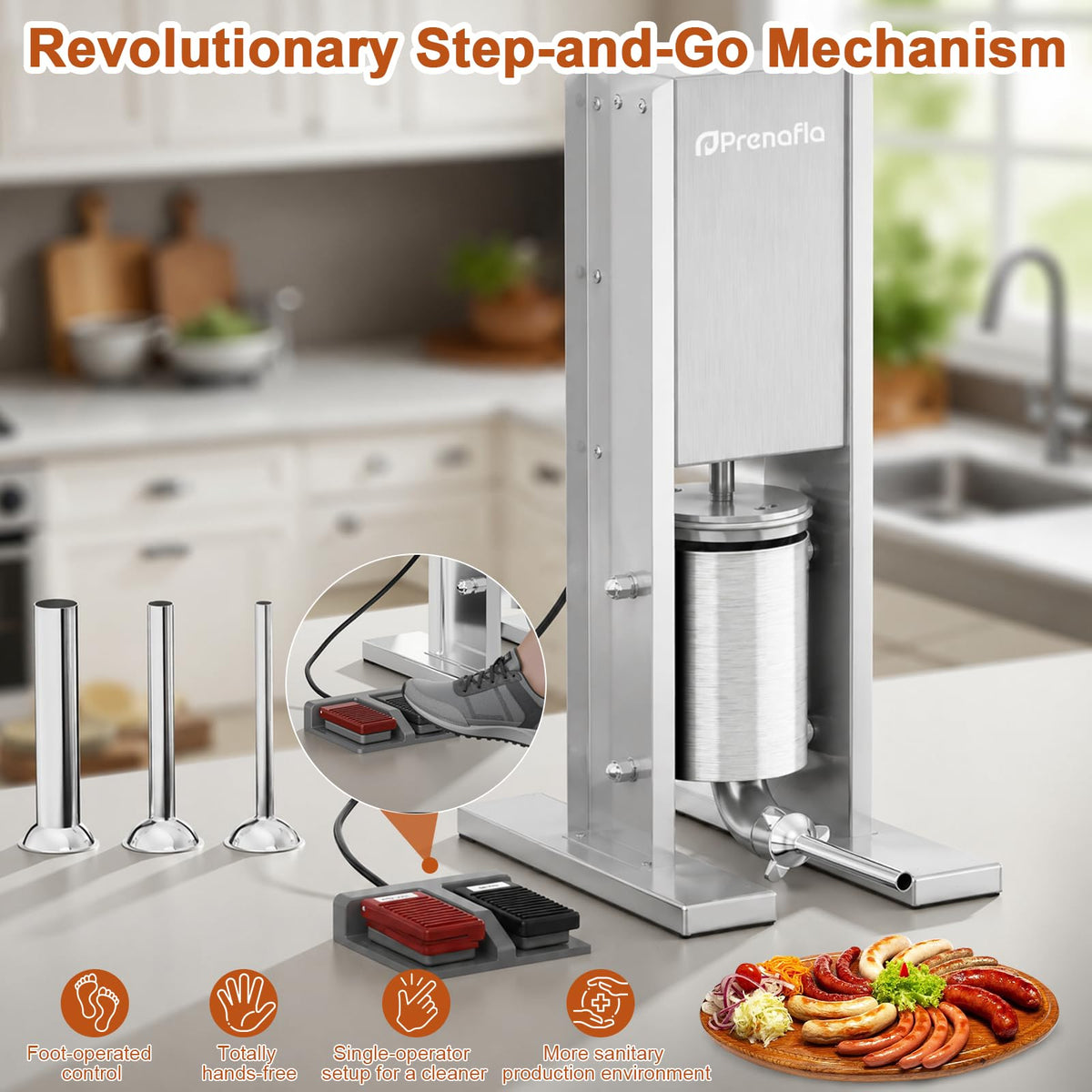 8 LB Vertical Electric Sausage Stuffer S822