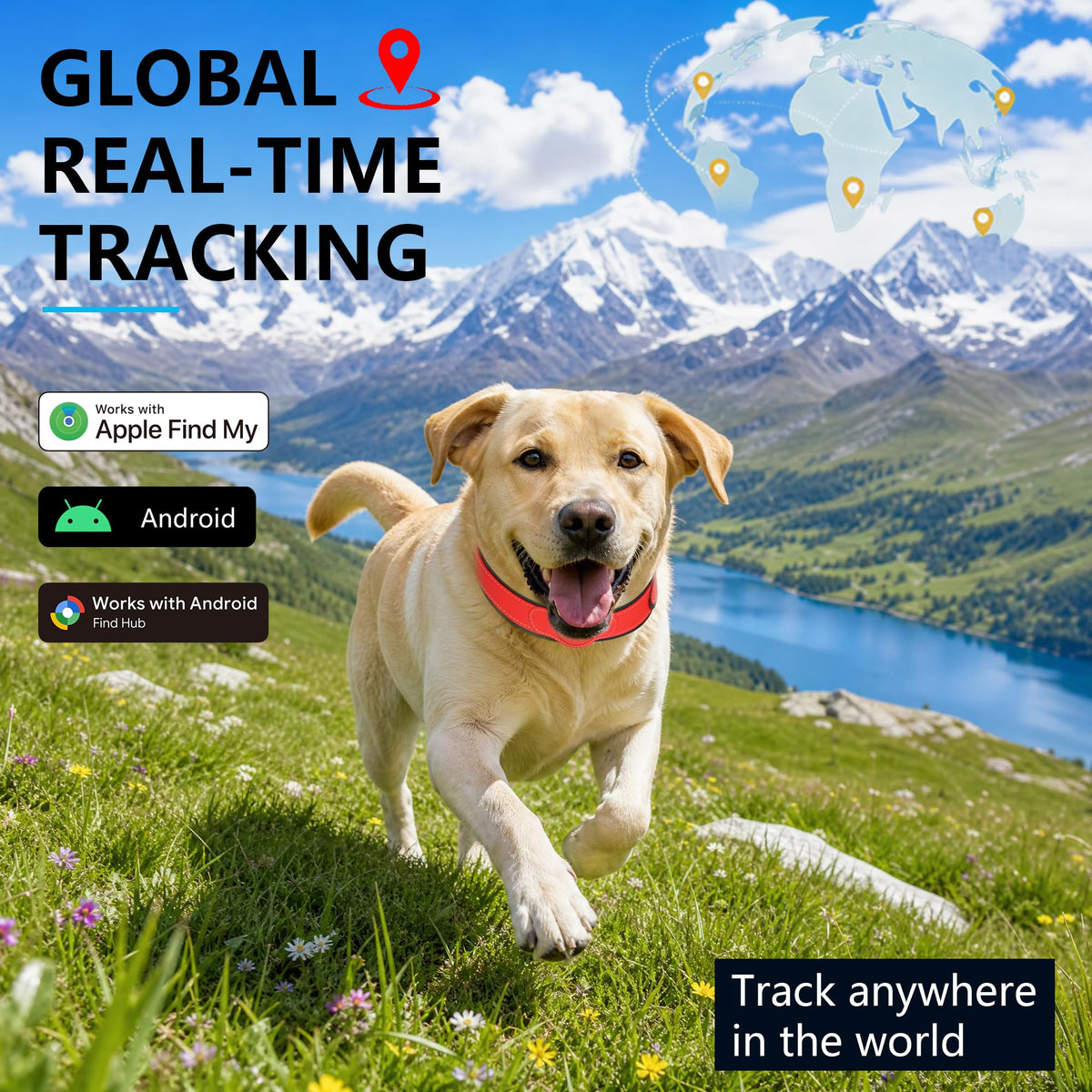 GPS Tracker for Dogs, Pet Location Tracker with Collar X873