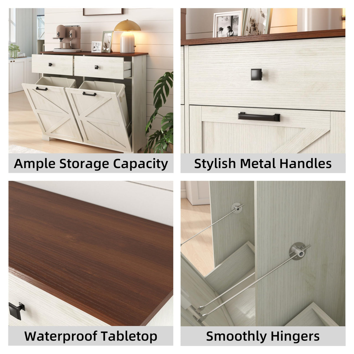 Double Tilt-Out Trash Cabinet for 2x10 Gallon Cans R293