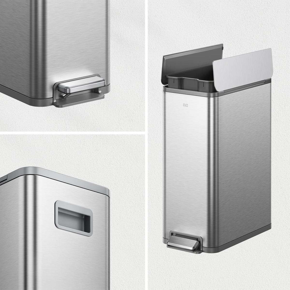 50L Stainless Steel Slim Step Trash Can T50454