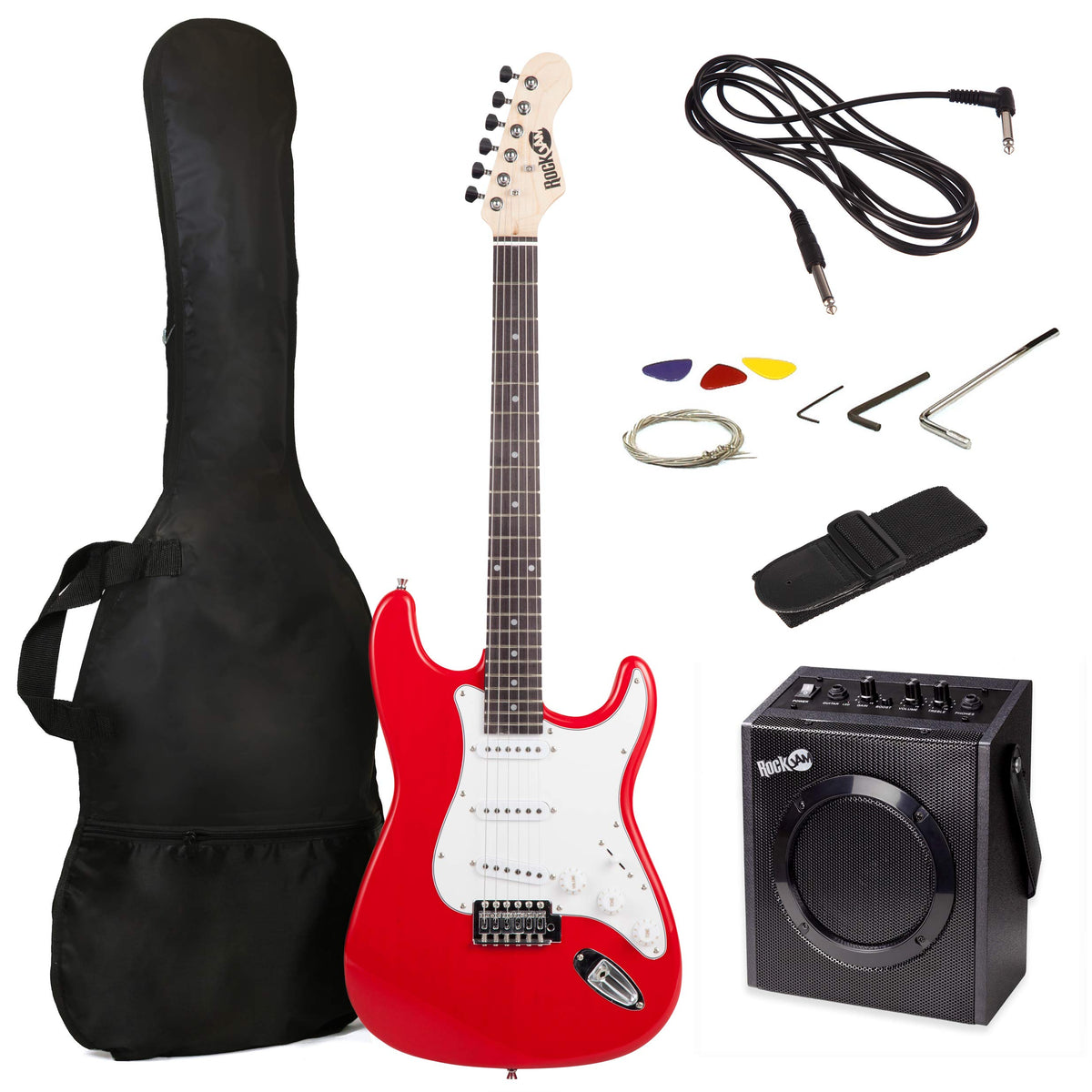 Red Full Size Electric Guitar Kit with 10W Amp & Gig Bag V873303