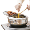 Deep Fryer Pot with Lid, 304 Stainless Steel M6546