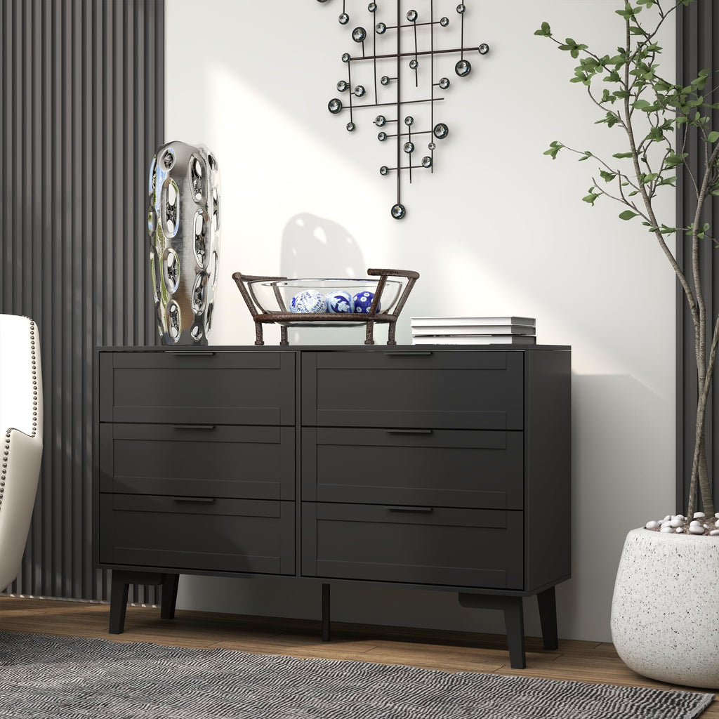 Black 6 Drawer Dresser Z6542