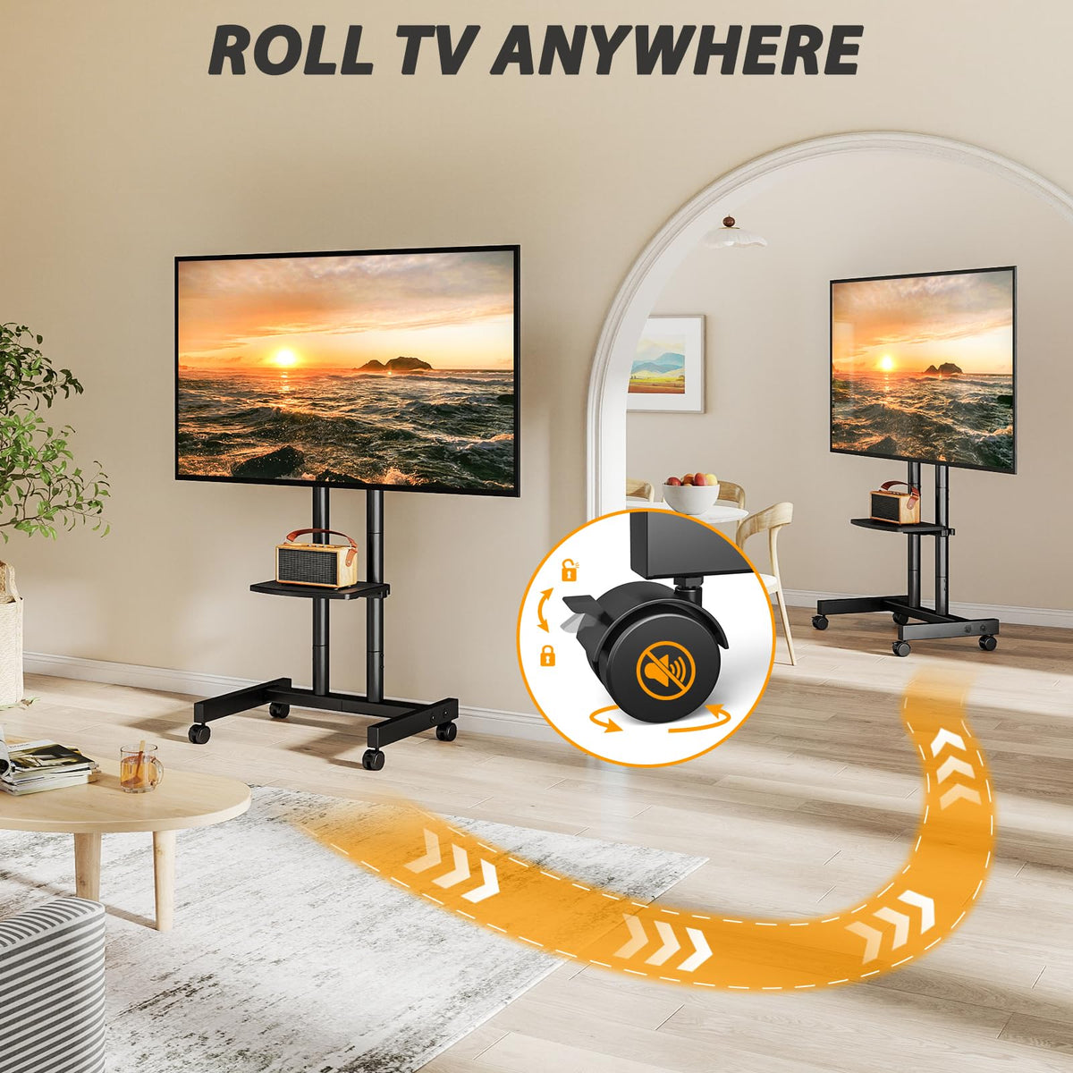 Heavy Duty Rolling TV Stand for 27-80 inch TVs E92986