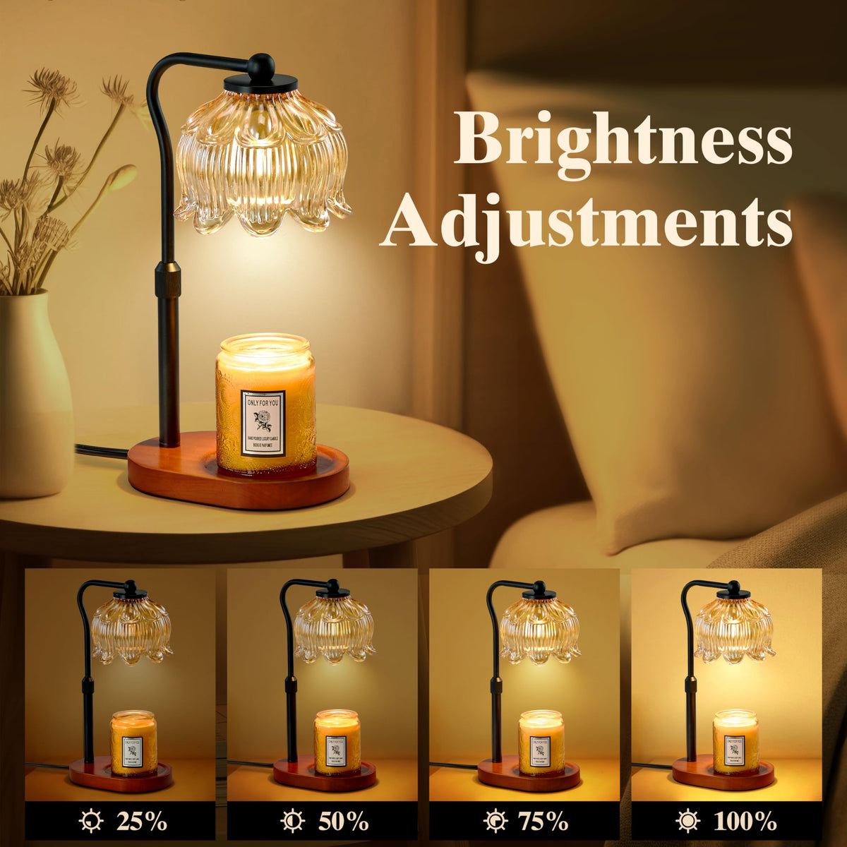 Candle Warmer Lamp with Timer & Stepless Dimming G7623