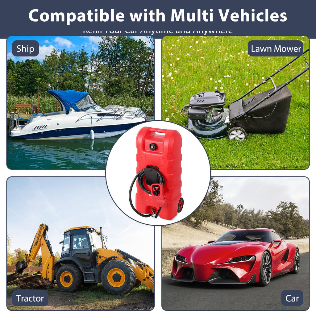 15 Gallon Portable Gas Fuel Tank Container with Pump and Hose V580229