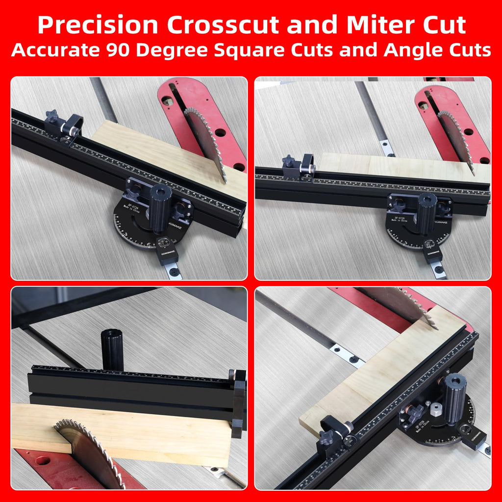 Portable Table Saw Miter Gauge with 18 Inch Fence and Flip Stop F630765