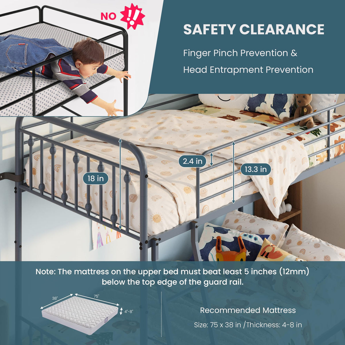 Twin Over Twin Convertible Bunk Bed X292848