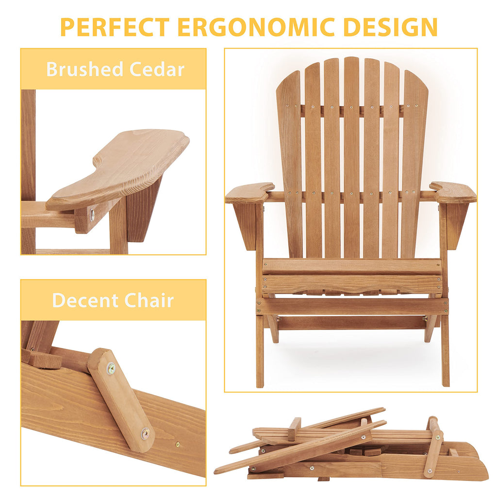 Cedar Folding Adirondack Chair Set of 2 L239106