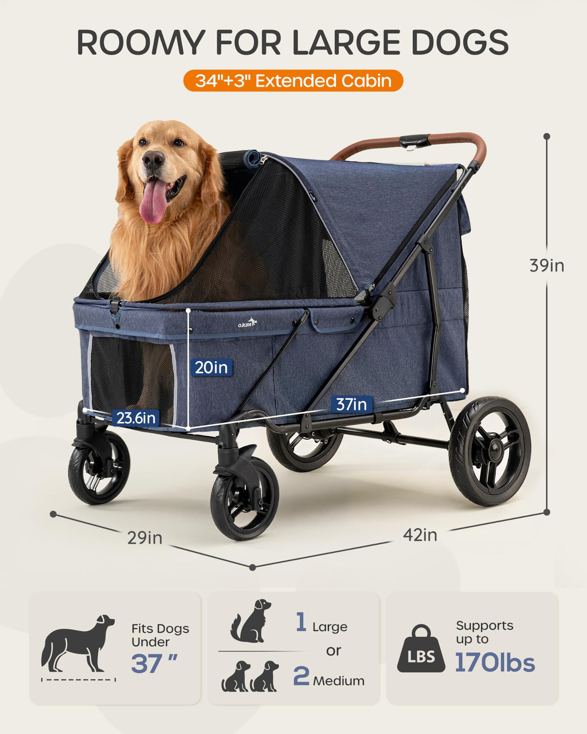 Large Dog Stroller up to 170 lbs U98259