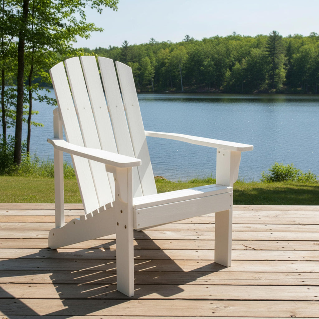 Eggshell White Wooden Adirondack Chair J793671