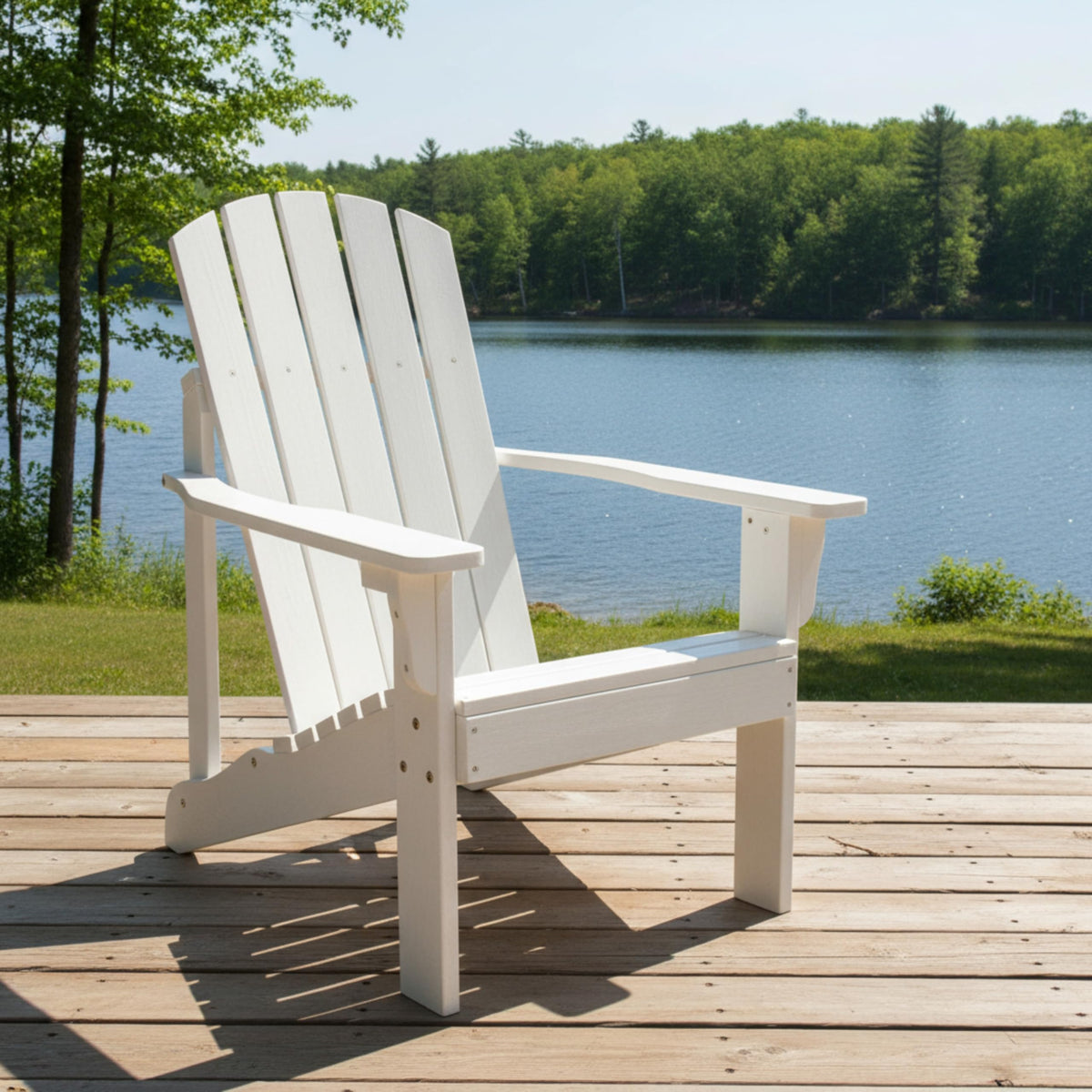 Eggshell White Wooden Adirondack Chair J793671
